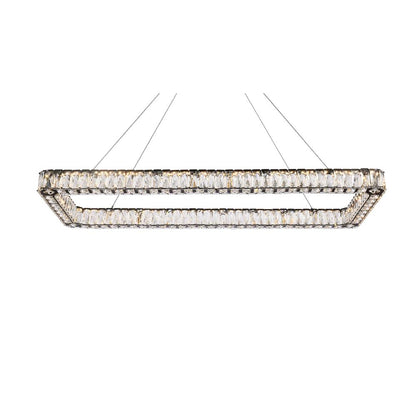 Monroe 50 inch LED Single rectangle pendant in black