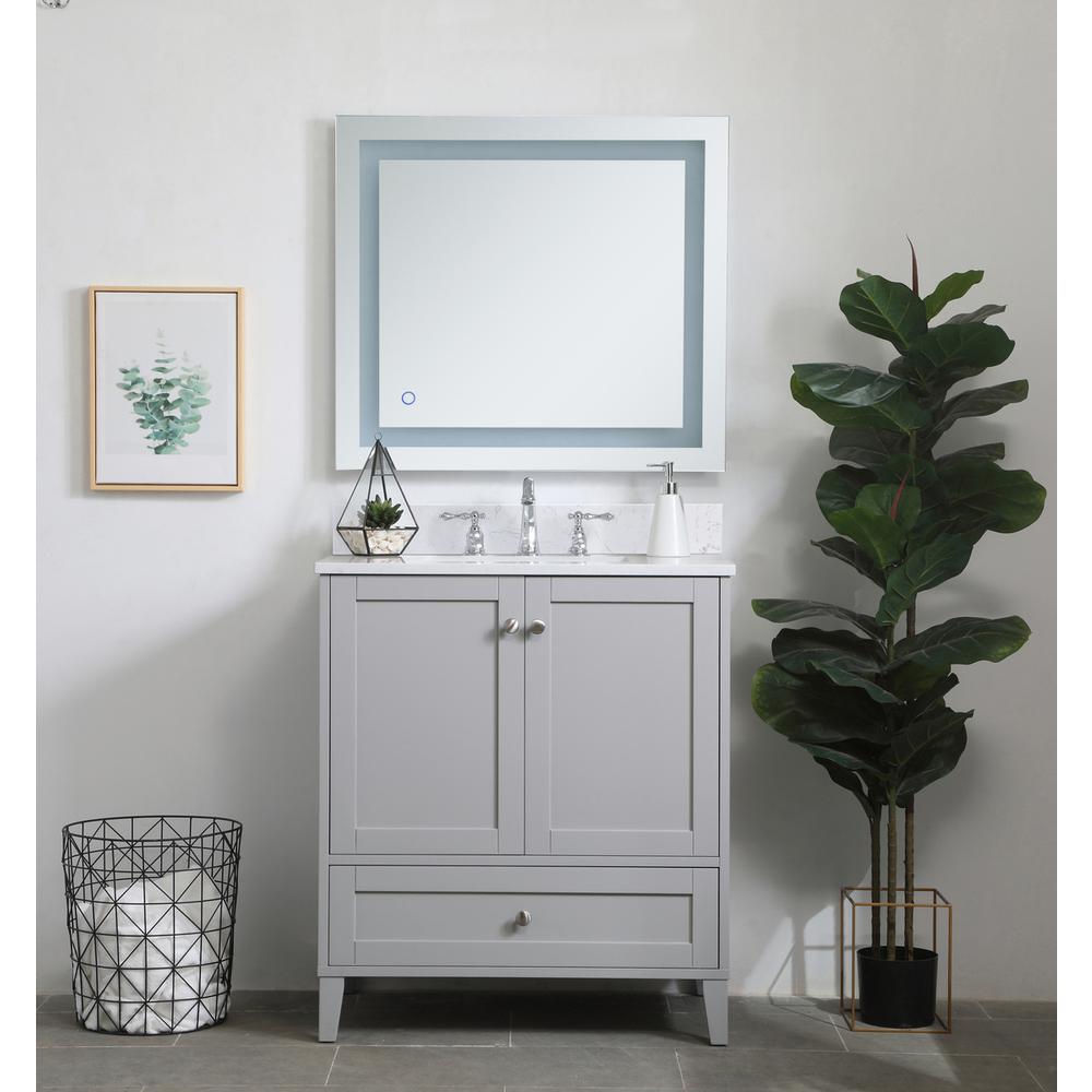 30 inch Single Bathroom Vanity in Grey with Backsplash