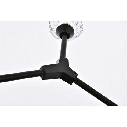Zayne 4 Light Pendant in Black
