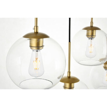 Baxter 7 Lights Brass Pendant With Clear Glass