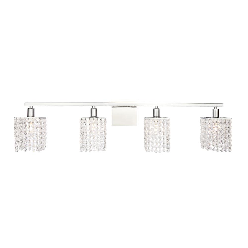 Phineas 4 light Chrome and Clear Crystals wall sconce