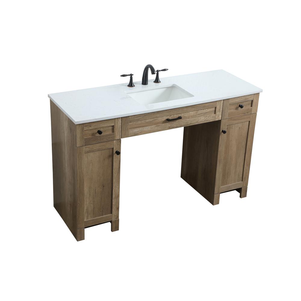 54 Inch ADA Compliant Bathroom Vanity In Natural Oak