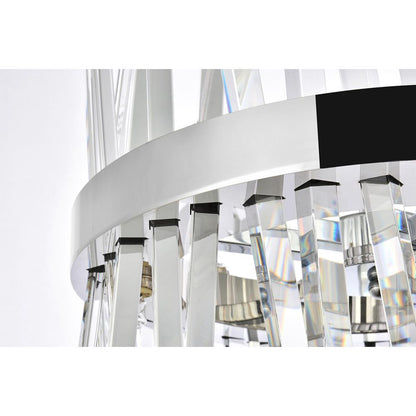 Serephina 16 inch crystal round pendant light in chrome