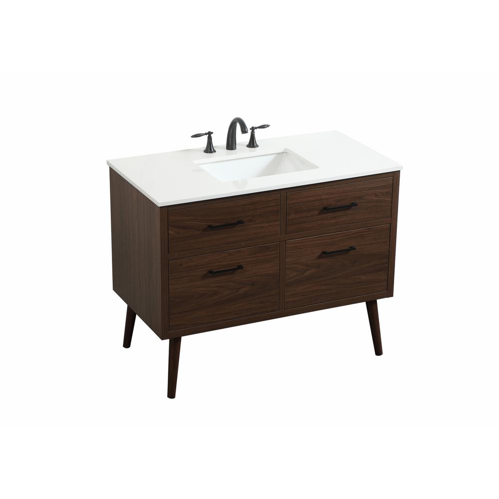 42 inch Single bathroom vanity in walnut