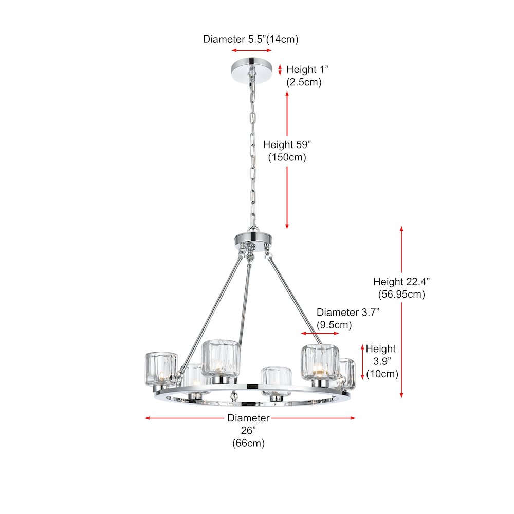 Cadence 26 Inch Chandelier In Chrome