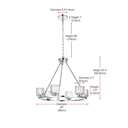 Cadence 26 Inch Chandelier In Chrome