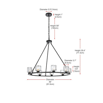 Cadence 36 Inch Chandelier In Black