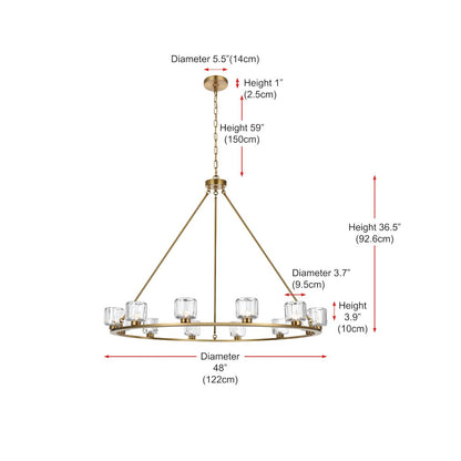 Cadence 48 Inch Chandelier In Satin Gold