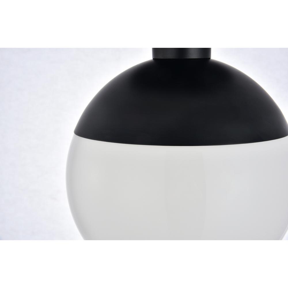 Eclipse 1 Light Black Flush Mount With Frosted White Glass