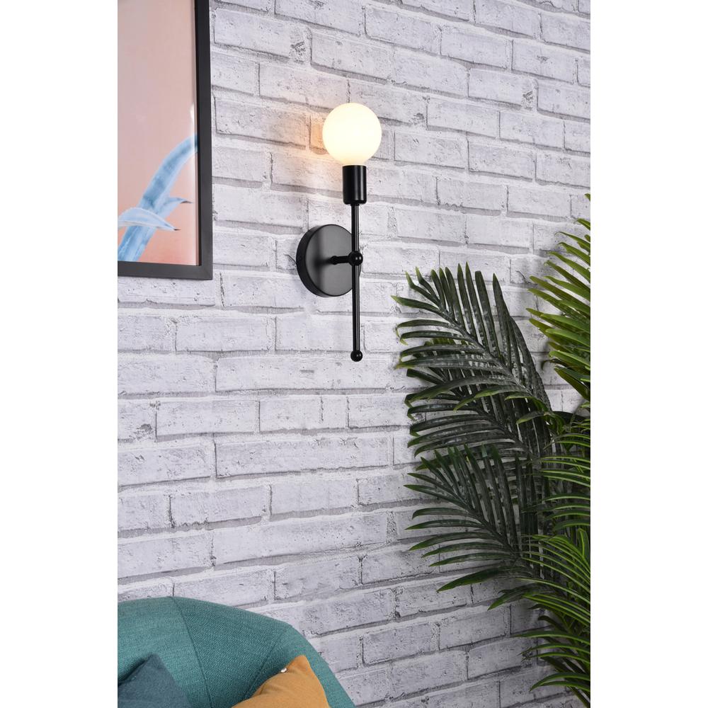 Keely 1 light black wall sconce