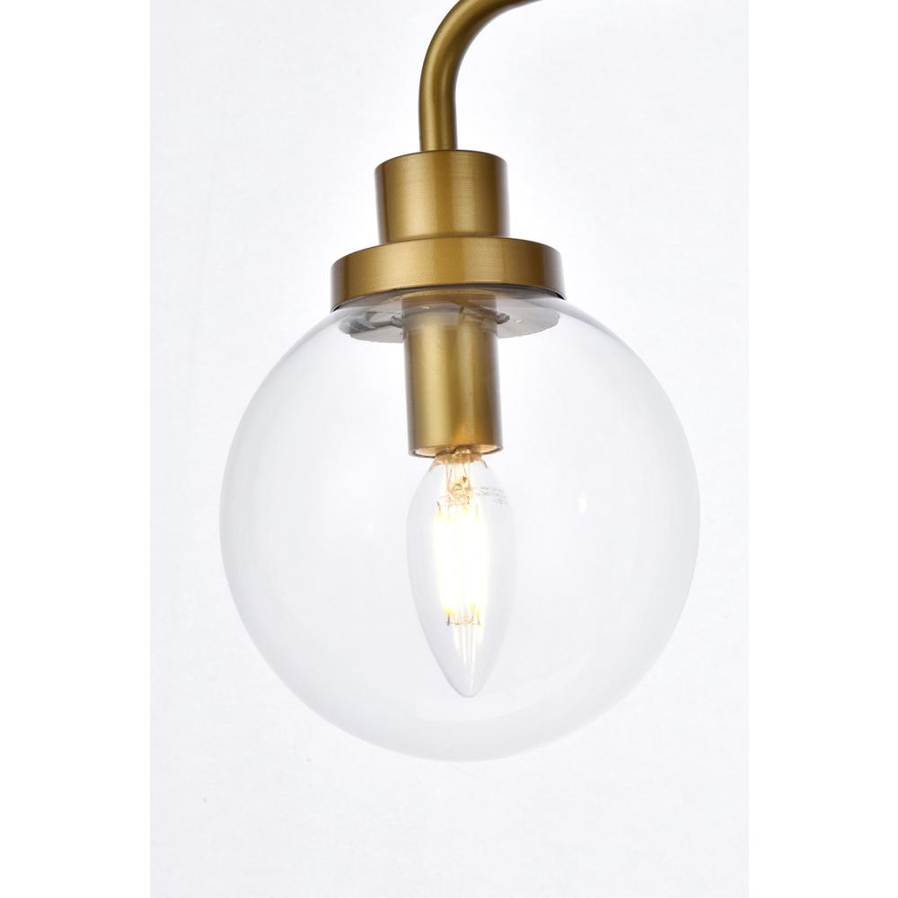 Hanson 4 lights bath sconce in brass with clear shade