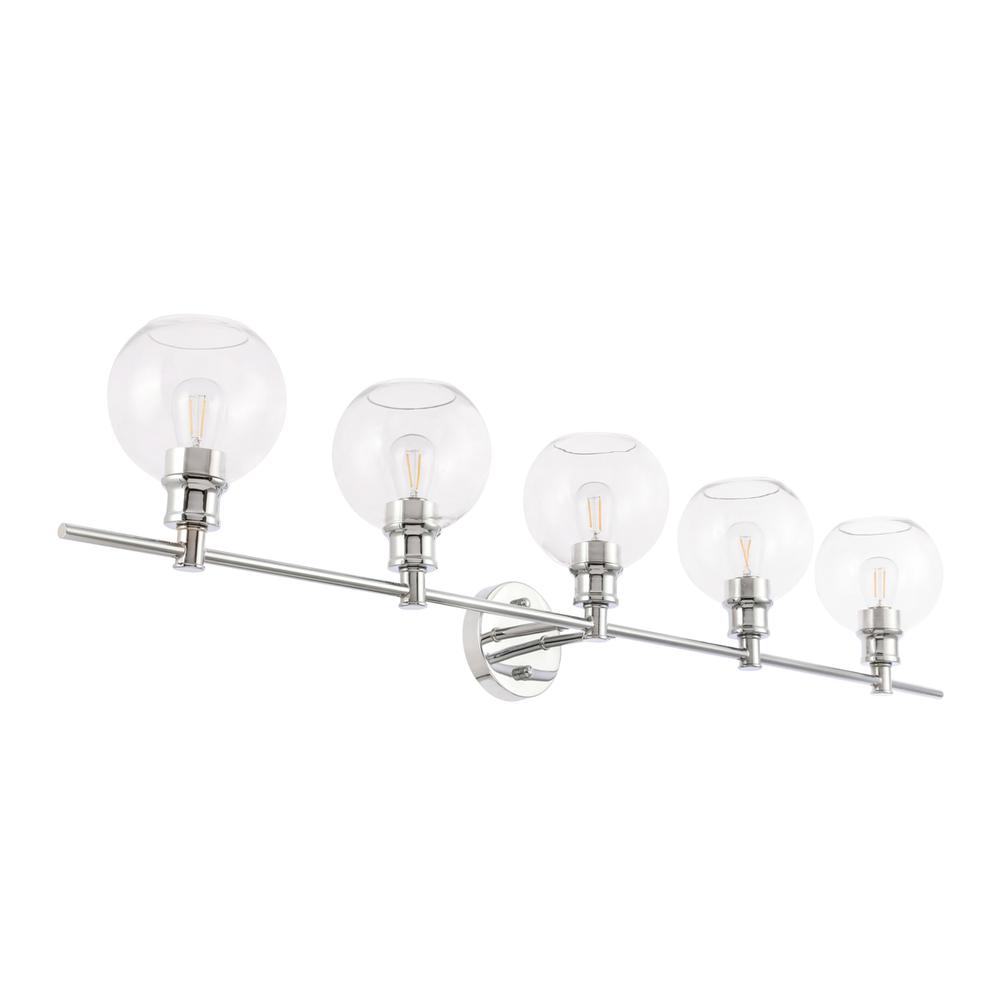 Collier 5 light Chrome and Clear glass Wall sconce