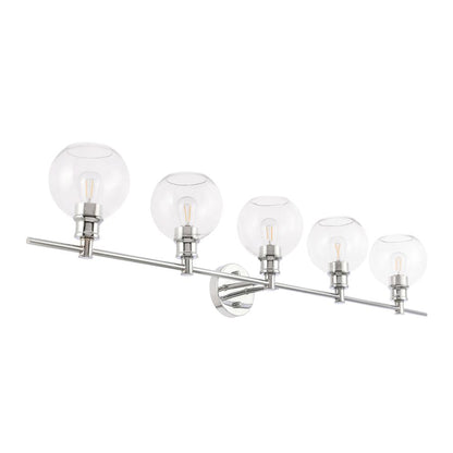 Collier 5 light Chrome and Clear glass Wall sconce