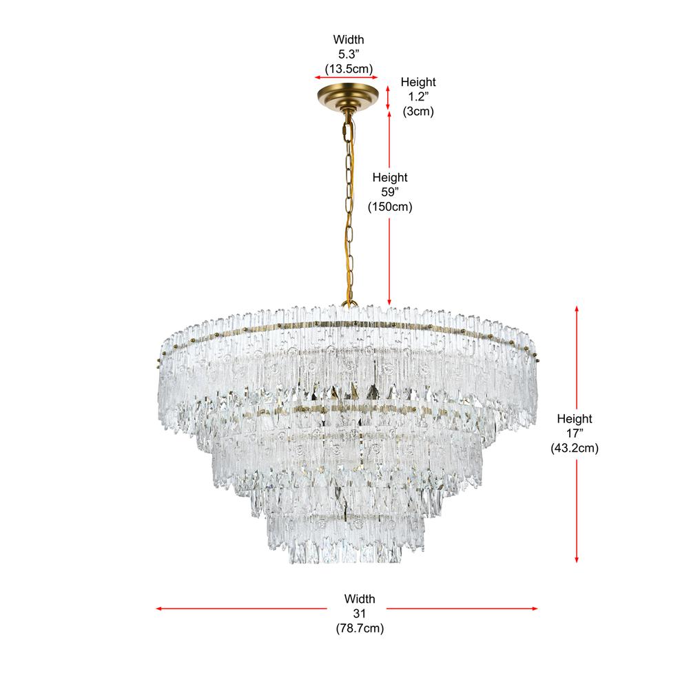Emilia 31 inch Pendant Light in Satin Gold