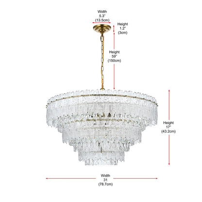 Emilia 31 inch Pendant Light in Satin Gold
