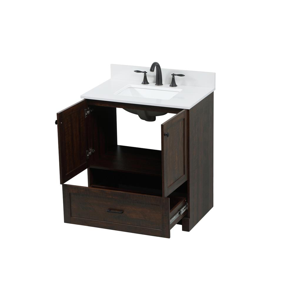 30 inch Single bathroom vanity in expresso with backsplash