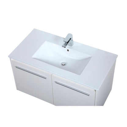 36 inch  Single Bathroom Floating Vanity in White