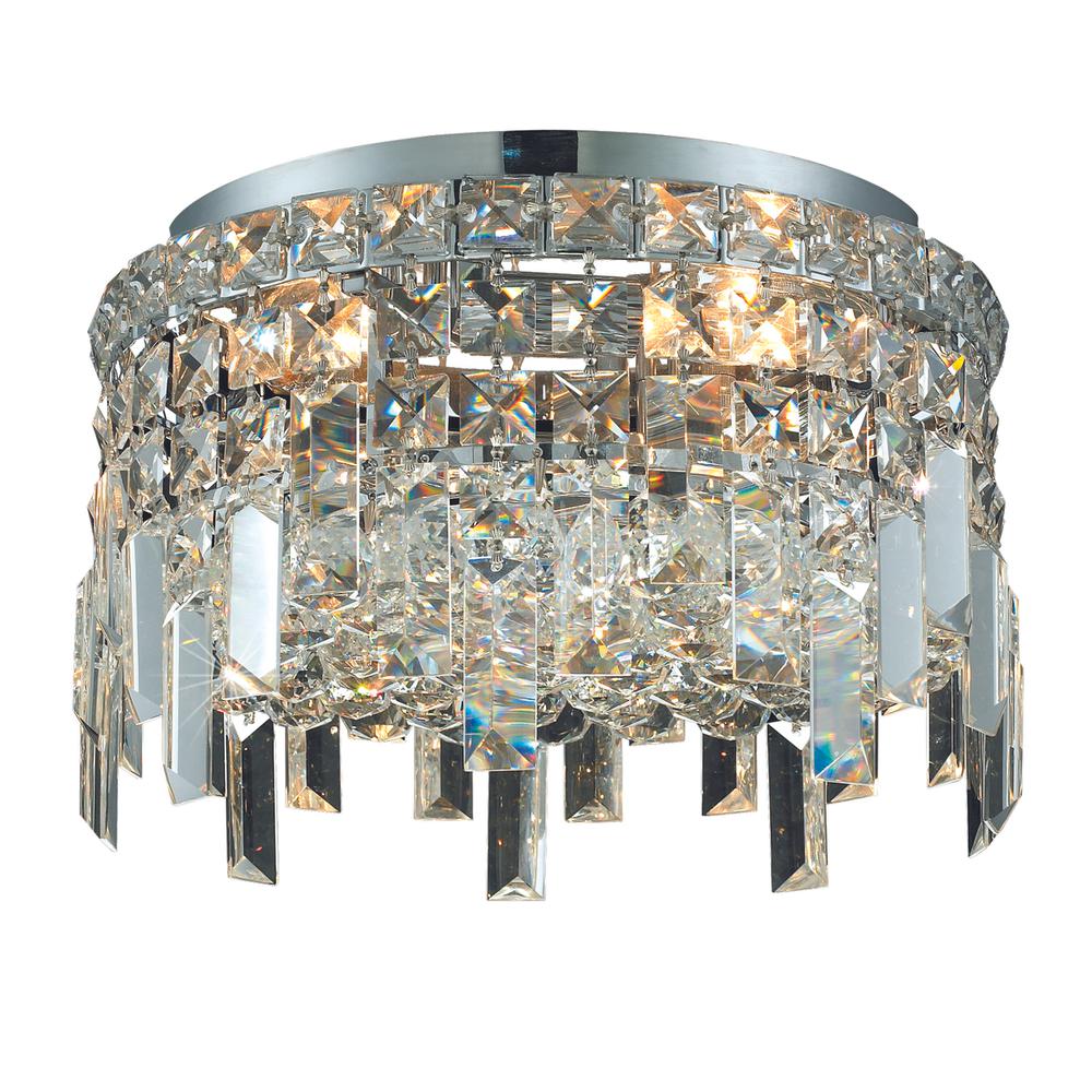 Maxime 4 light Chrome Flush Mount Clear Royal Cut Crystal