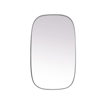 Metal Frame Oval Mirror 24x40 Inch in Silver