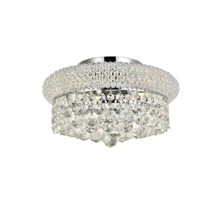 Primo 4 light Chrome Flush Mount Clear Royal Cut Crystal