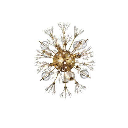 Vera 19 Inch Crystal Starburst Wall Sconce In Gold