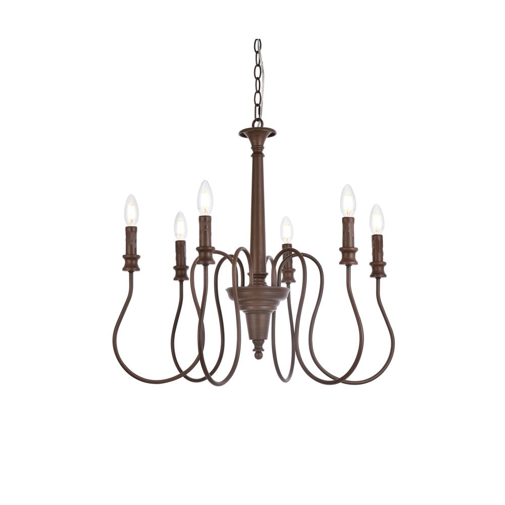 Flynx 6 lights pendant in weathered oak