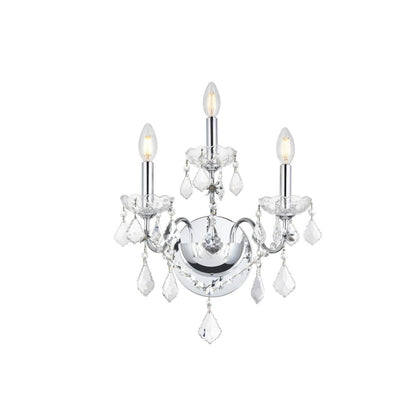 St. Francis 3 light Chrome Wall Sconce Clear Royal Cut Crystal