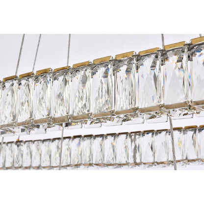 Monroe 50 inch LED double rectangle pendant in gold