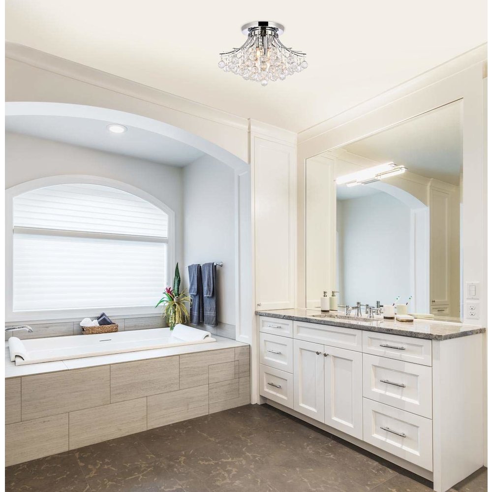 Toureg 6 light Chrome Flush Mount Clear Royal Cut Crystal