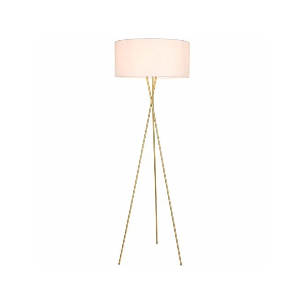 Cason 1 light Brass and White shade Floor lamp