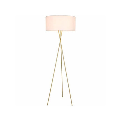 Cason 1 light Brass and White shade Floor lamp