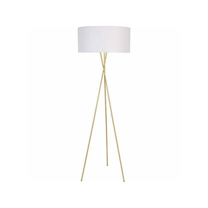 Cason 1 light Brass and White shade Floor lamp