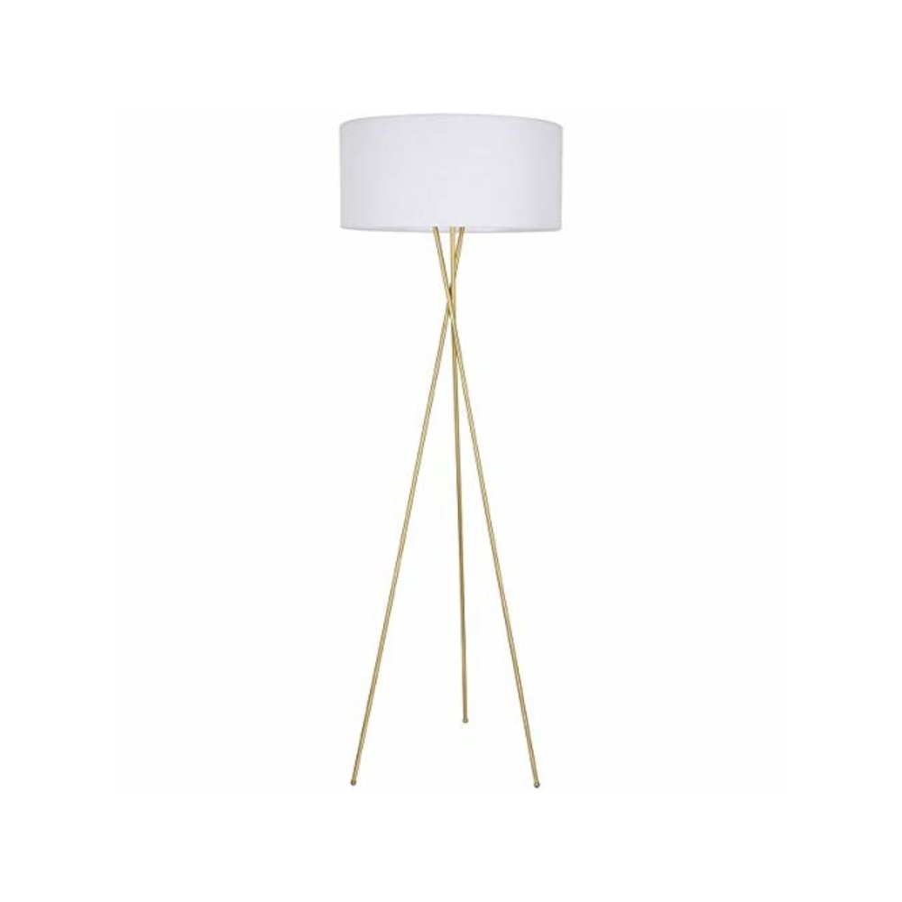 Cason 1 light Brass and White shade Floor lamp