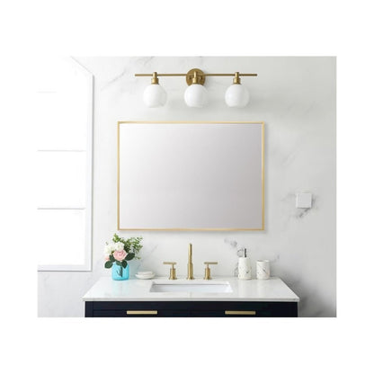 Aluminum Frame Rectangle Mirror 27x36 In Gold