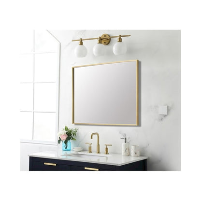 Aluminum Frame Rectangle Mirror 27x36 In Gold