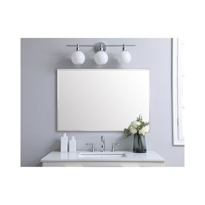 Aluminum Frame Rectangle Mirror 27x36 In Silver