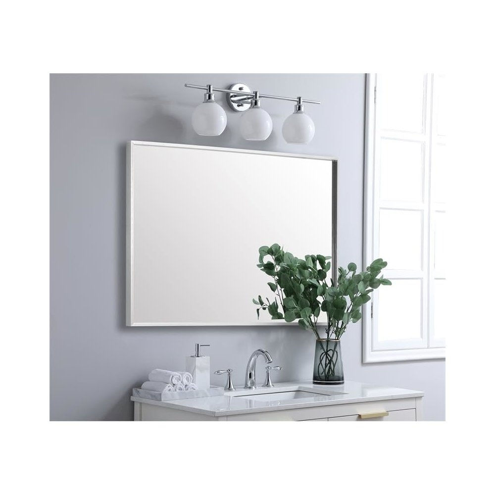 Aluminum Frame Square Mirror 30x36 In Silver