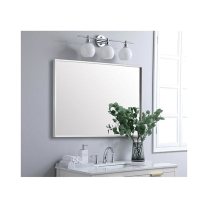 Aluminum Frame Square Mirror 30x36 In Silver