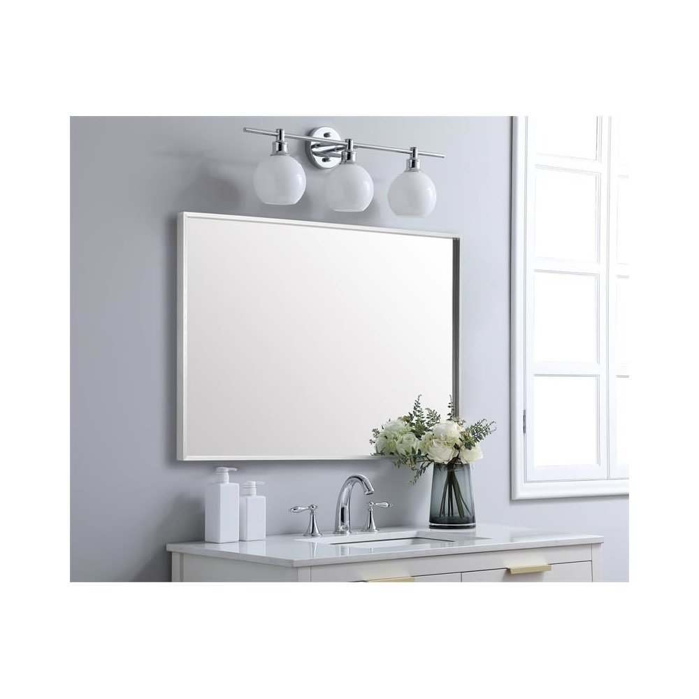 Aluminum Frame Rectangle Mirror 27x36 In Silver