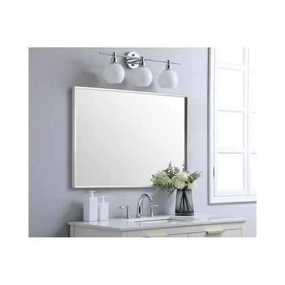 Aluminum Frame Rectangle Mirror 27x36 In Silver