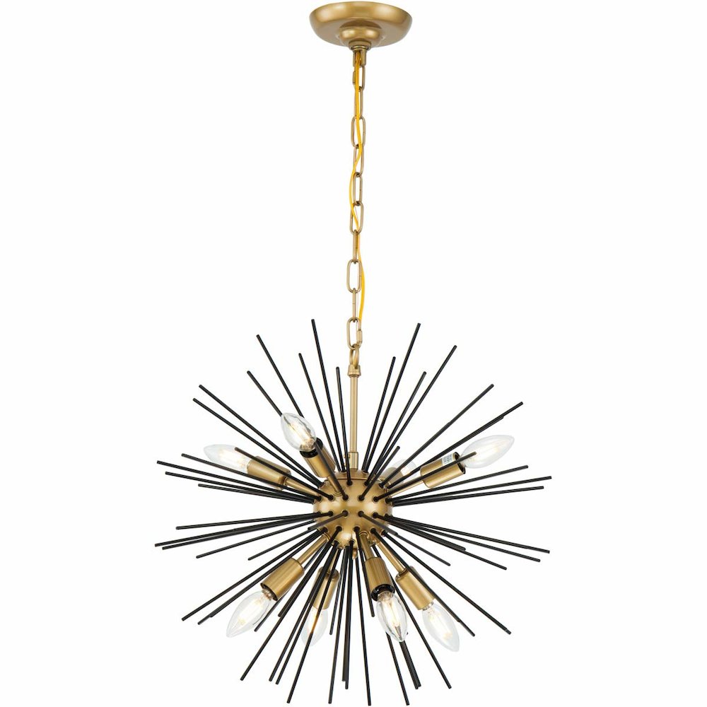 Timber 8 light Brass and Black pendant