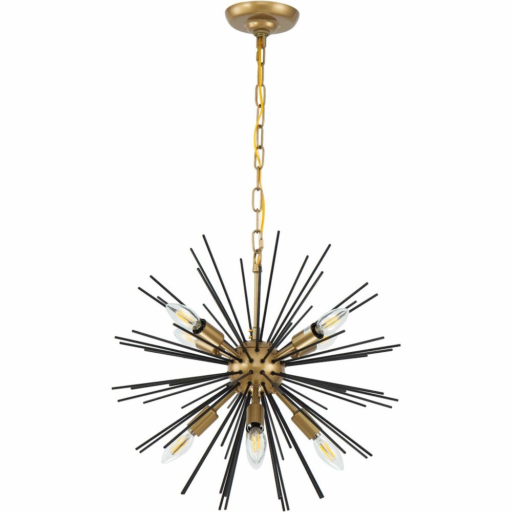 Timber 8 light Brass and Black pendant