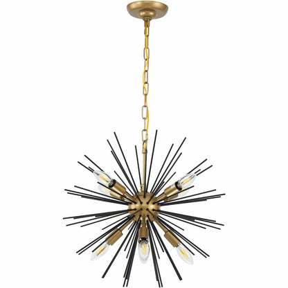 Timber 8 light Brass and Black pendant