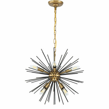 Timber 8 light Brass and Black pendant