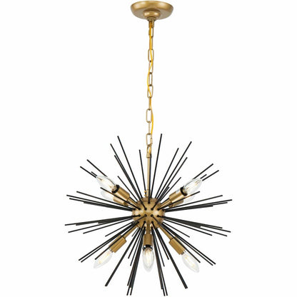 Timber 8 light Brass and Black pendant