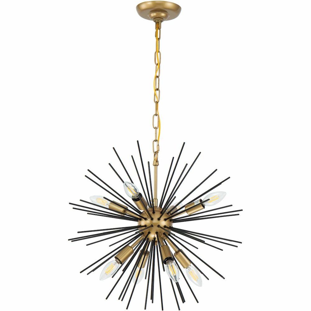 Timber 8 light Brass and Black pendant