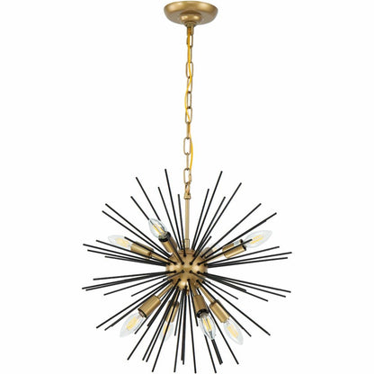 Timber 8 light Brass and Black pendant