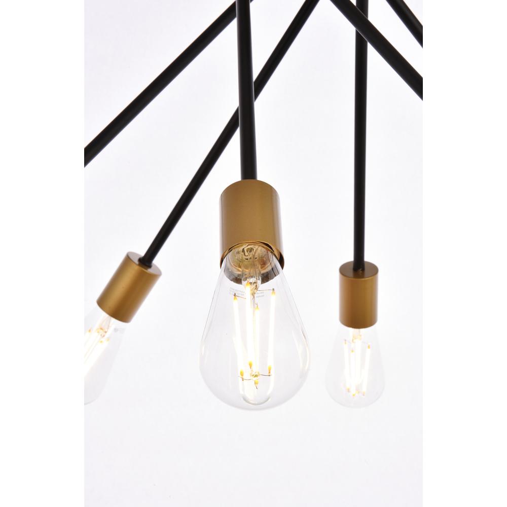 Lucca 23 inch pendant in black and brass