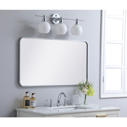 Soft corner metal rectangular mirror 22x40 inch in Silver