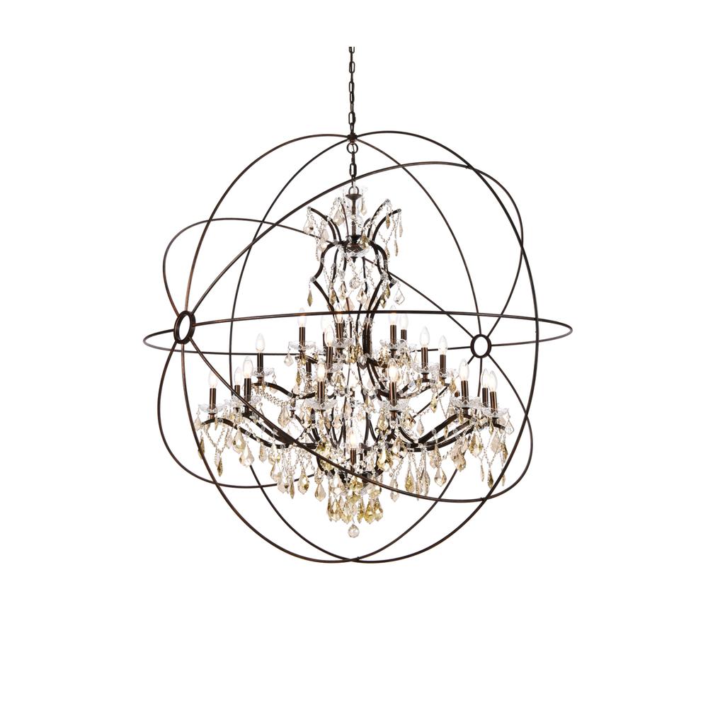 Geneva 25 light Dark Bronze Chandelier Clear Royal Cut crystal